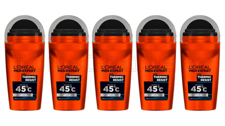 5 x L'OREAL Loreal Men Expert THERMIC RESIST up to 45 ºC XXL Roll On Deodorant