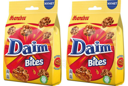 2 x Marabou DAIM Chocolate Candy Bites With Caramel Crisps 145g 5oz