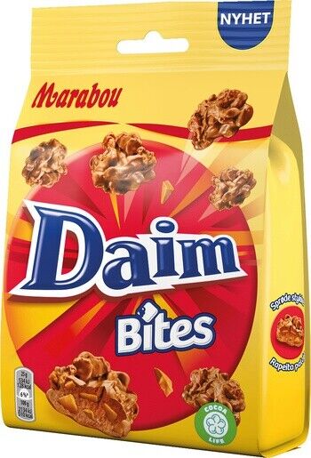 2 x Marabou DAIM Chocolate Candy Bites With Caramel Crisps 145g 5oz