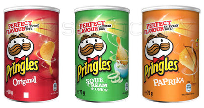 3 x Pringles Original Sour Cream & Onion Paprika Flavors Potato Chips Mix 70g