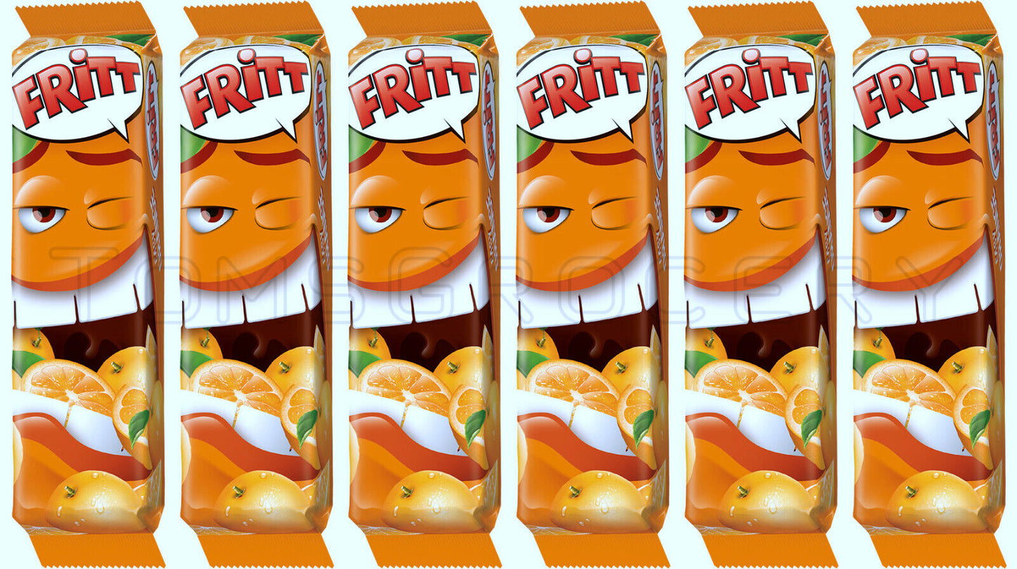 6 FRITT ORANGE Flavor German Chewy Candy Packs with Vitamin C 70g 2.5oz