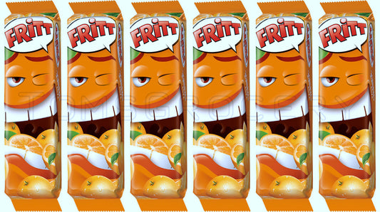 6 FRITT ORANGE Flavor German Chewy Candy Packs with Vitamin C 70g 2.5oz