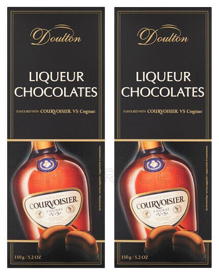 2 x Doulton LIQUEUR Filled Courvoisier VS Cognac Chocolates Candy Box 150g 5.2oz