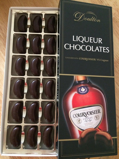 2 x Doulton LIQUEUR Filled Courvoisier VS Cognac Chocolates Candy Box 150g 5.2oz