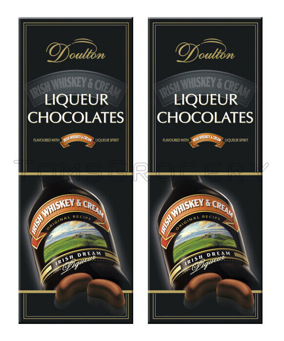 2 x Doulton IRISH WHISKEY & CREAM LIQUEUR Filled Chocolates Candy Box 145g 5.1oz