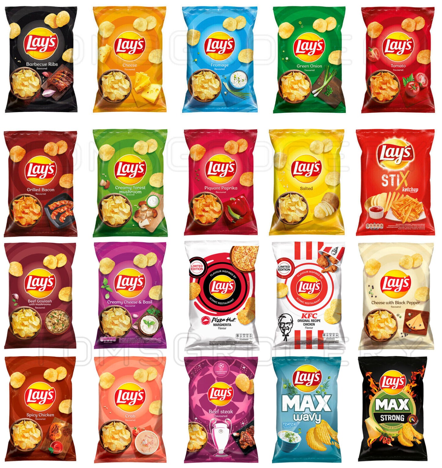 LAYS POTATO CHIPS Variety European Snacks Crisps Popular Flavors 120G-140G Bags