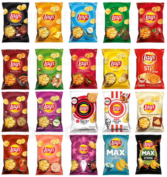 LAYS POTATO CHIPS Variety European Snacks Crisps Popular Flavors 120G-140G Bags