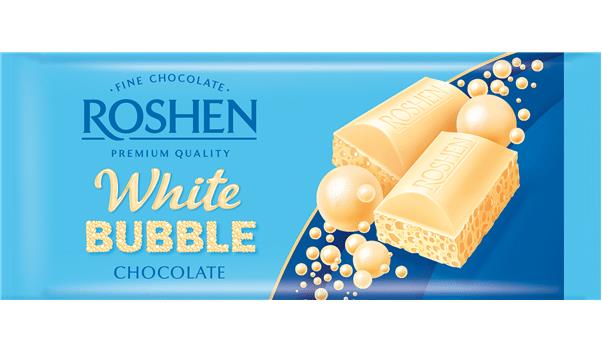 ROSHEN BUBBLE WHITE CHOCOLATE Bars Ukrainian Sweets Candy Snacks 4x 80g 2.8oz