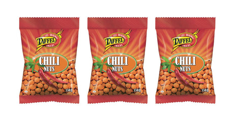 6 TAFFEL Chili Nuts Crispy Coated Peanuts 150g 5.3oz