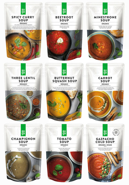 Organic Instant Soup Ready To Eat Meal Pouches Variety Vegan Friendly MRE