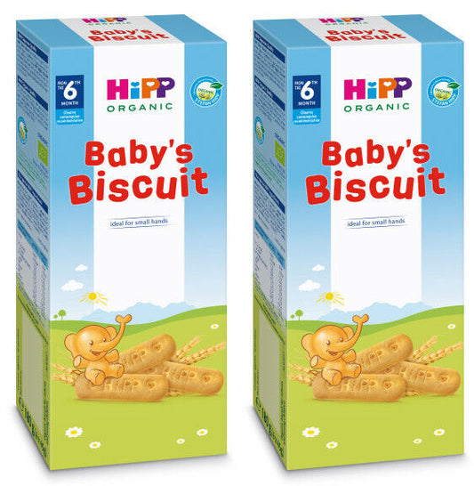 2 x HIPP Organic Baby Biscuits Snacks Cookies From 6+ Months 180g 6.3oz