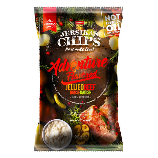 JERSIKA Jellied Beef Horseradish Flavor Potato Chips Snacks Crisps 100g 3.5oz