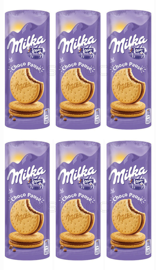 MILKA CHOCO PAUSE Sandwich Biscuits Alpine Milk Chocolate Cream Filling 6 x 260g