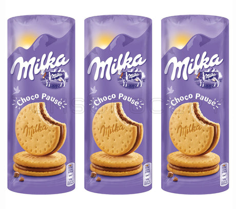 MILKA CHOCO PAUSE Sandwich Biscuits Alpine Milk Chocolate Cream Filling 6 x 260g