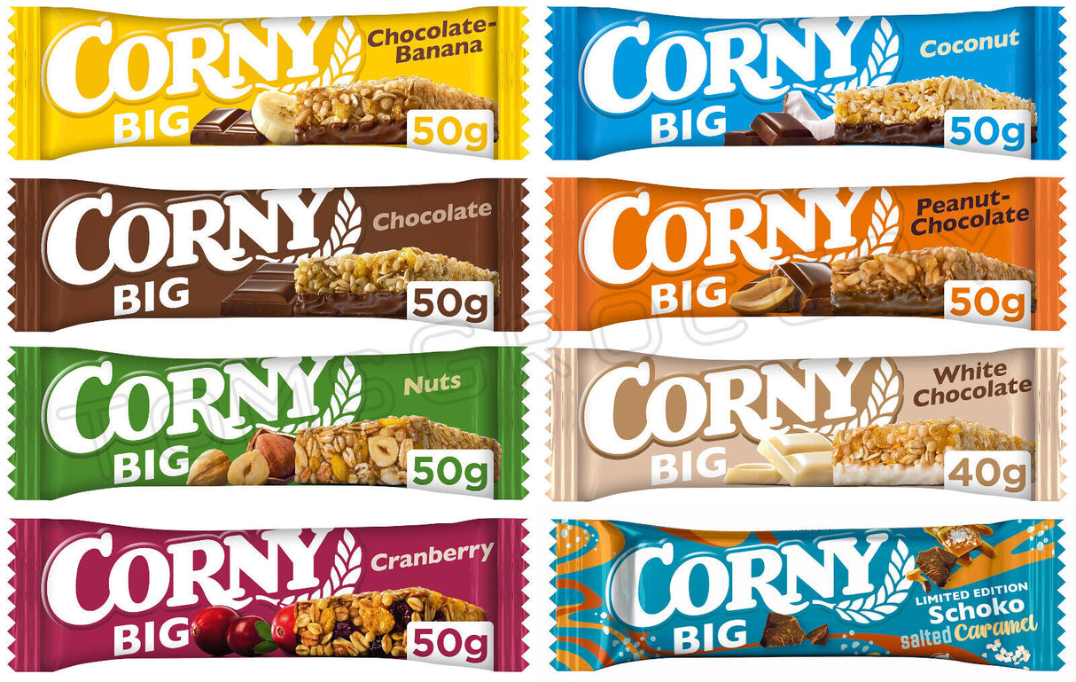 CORNY BIG Assorted Flavors Cereal Bars Bundle 8 x 50g