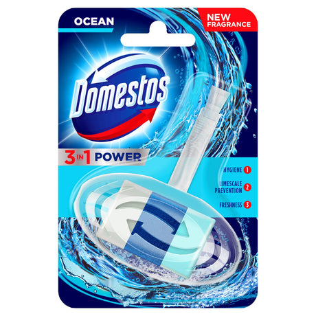 DOMESTOS OCEAN WC 3in1 Power Toilet Hanger Cleaner Hygiene Freshness Aroma