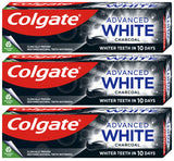 3 COLGATE ADVANCED WHITE CHARCOAL Whitening Daily Toothpaste 75ml