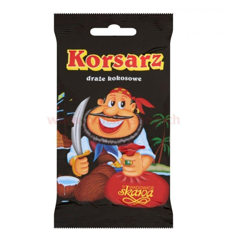 24 KORSARZ PIRATE Chocolate Covered Coconut Cream Retro Candy Dragee Bags 70g