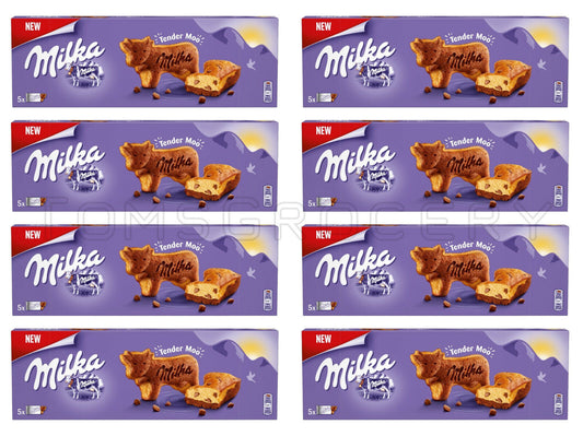 8 x MILKA Tender Moo Soft Cake with Alpine Milk Chocolate Pieces 140g 4.9oz