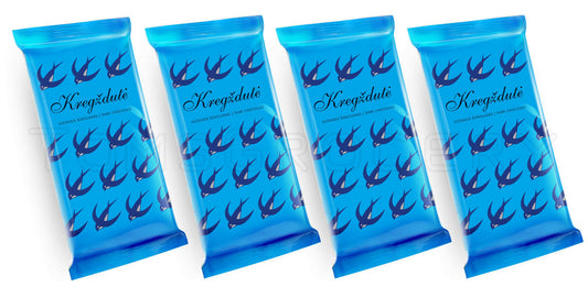 4 x SWALLOW Dark Chocolate Bars Retro Lithuanian Sweets Kregzdute 80g 2.8oz