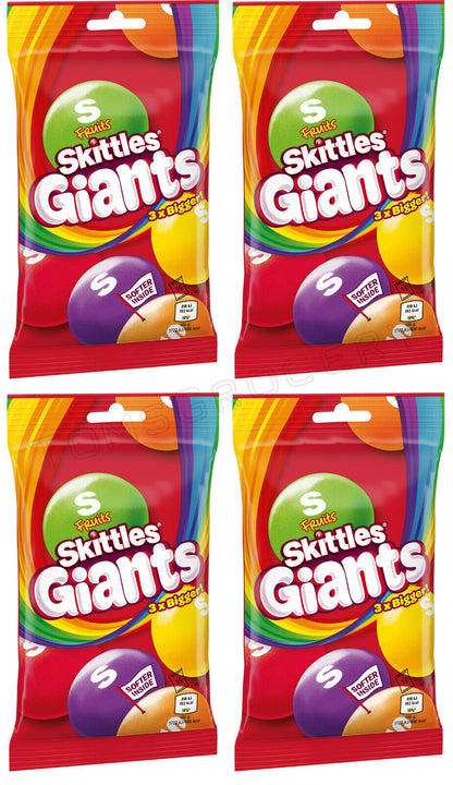 4 SKITTLES GIANTS 3 times Bigger Dragee Candy Fruit Sweets Treats 95g 3.4oz