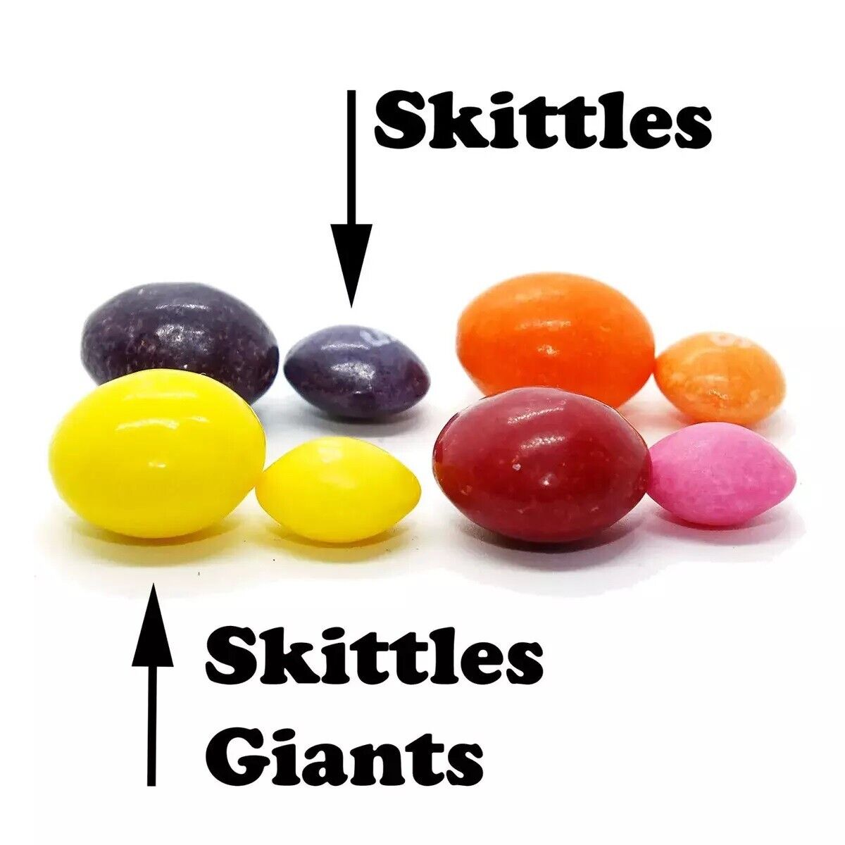 4 SKITTLES GIANTS 3 times Bigger Dragee Candy Fruit Sweets Treats 95g 3.4oz