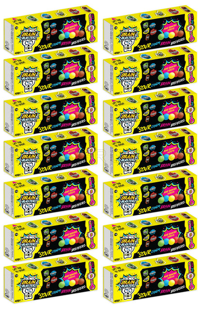 14 x Brain Blasterz Sour Hard Candy Balls with Sour Powder Centre Novelty Sweets