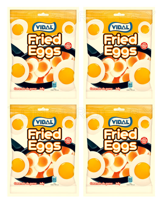 4 x FRIED EGGS Party Gummy Candy Gummies Cream Flavor Gluten Free 100g 3.5oz