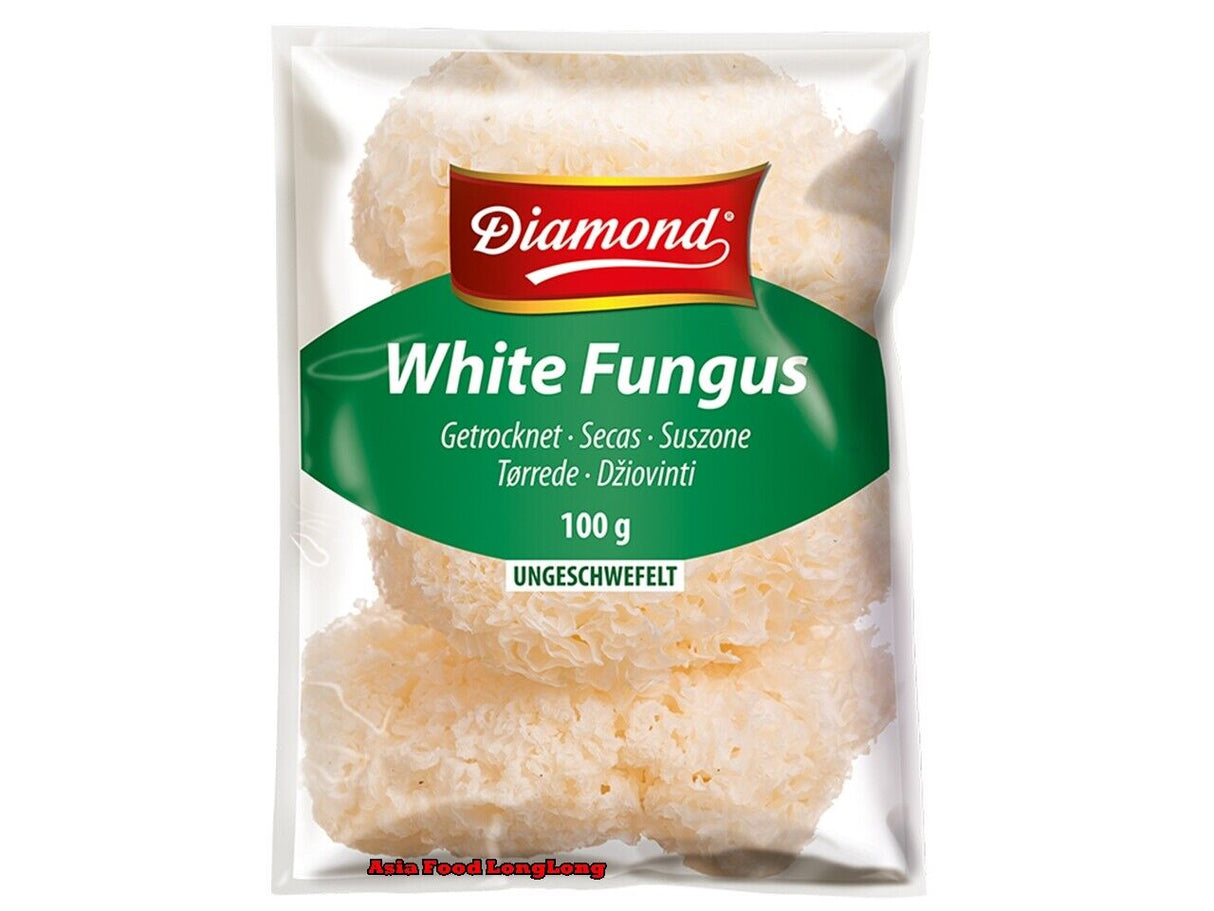 Diamond White Fungus Dried Chinese Mushrooms Tremella Fuciformis 100g