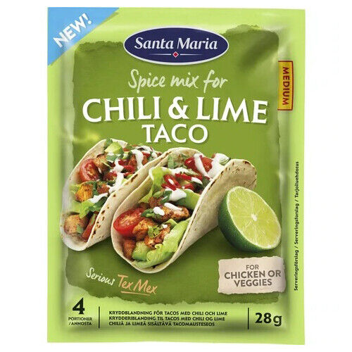 5 x SANTA MARIA Spice Mix for CHILI & LIME TACO for Chicken & Veggies 28g 1oz