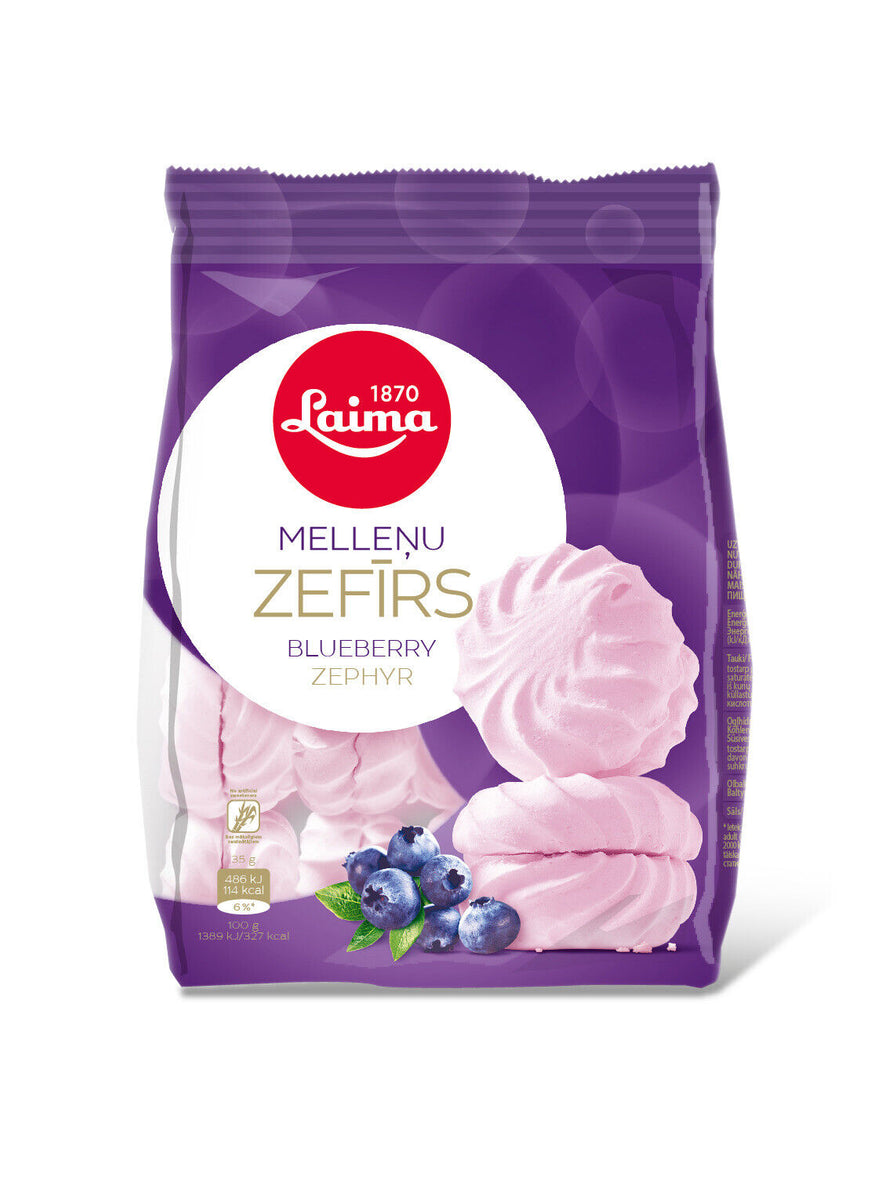 LAIMA BLUEBERRY Flavor Zephyr Marshmallows Bag Latvian Sweets 200g 7oz ...