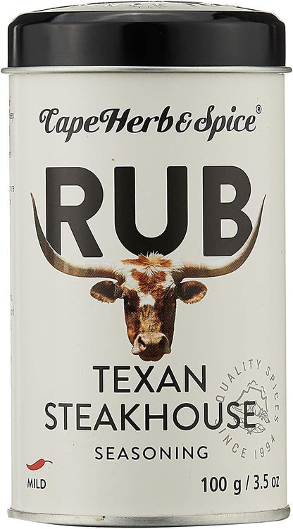 CAPE HERB & SPICE Texas Steakhouse RUB African Seasoning Mix Tin 100g 3.5oz