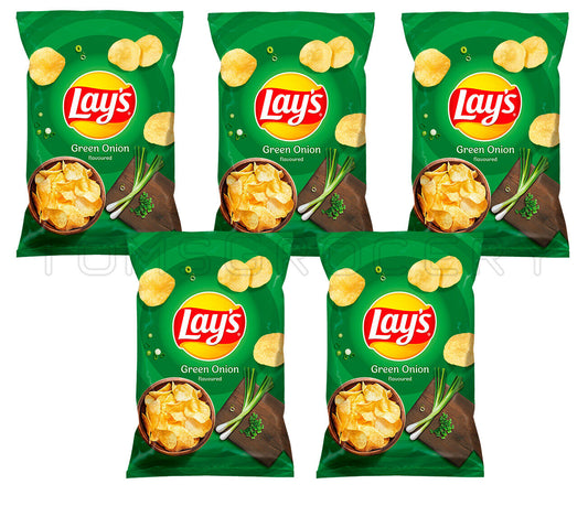 5 LAYS GREEN ONION Flavor Potato Chips Crisps European Snacks 130g 4.6oz