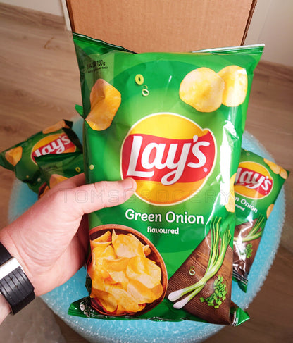 5 LAYS GREEN ONION Flavor Potato Chips Crisps European Snacks 130g 4.6oz