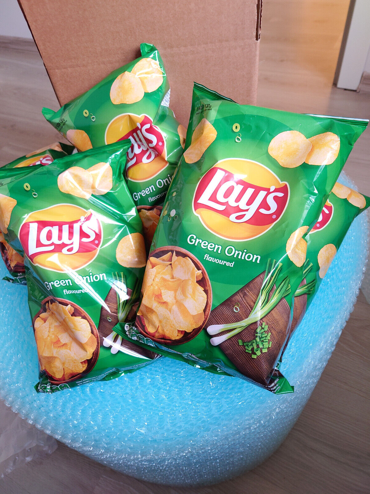 5 LAYS GREEN ONION Flavor Potato Chips Crisps European Snacks 130g 4.6oz