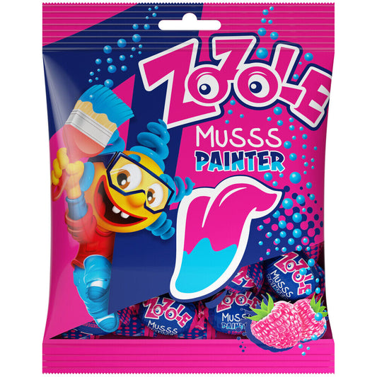 ZOZOLE Tongue Painter Sour Fizzy Filling Raspberry Flavor Candies 75g 2.6oz