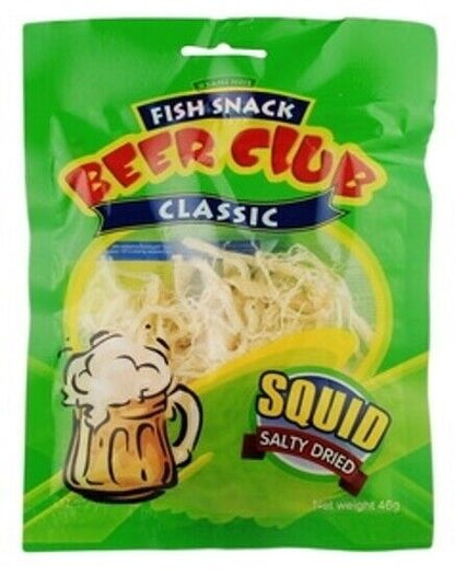 BEER CLUB Dried Fish Snacks Classic Salty Dried Squid Shreds 46g 1.6oz