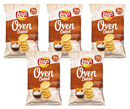 5 LAYS Oven Baked Chanterelles & Cream Mushroom Flavor Potato Chips 110g 3.88oz