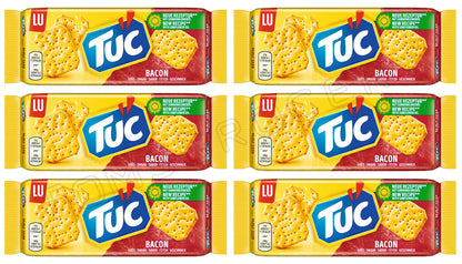 6 TUC BACON Flavor Crackers Pretzels Crisps Beer Snacks 100g 3.5oz