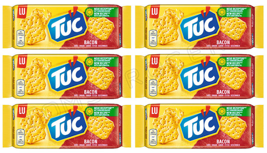 6 TUC BACON Flavor Crackers Pretzels Crisps Beer Snacks 100g 3.5oz