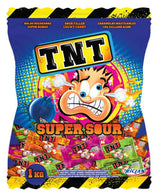 TNT SUPER SOUR Chews with Liquid Filling 1kg Bag Party Sweets Stocking Stuffers
