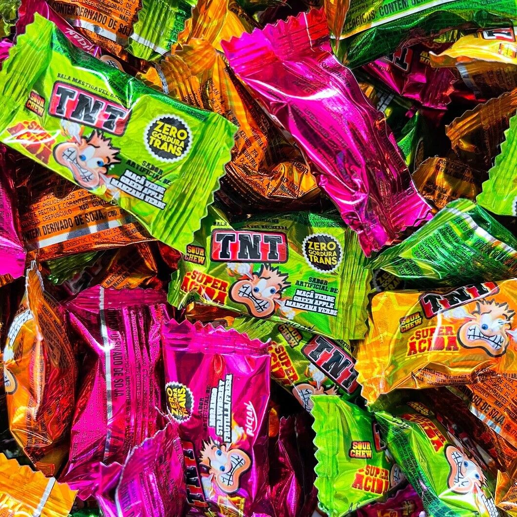 TNT SUPER SOUR Chews with Liquid Filling 1kg Bag Party Sweets Stocking Stuffers