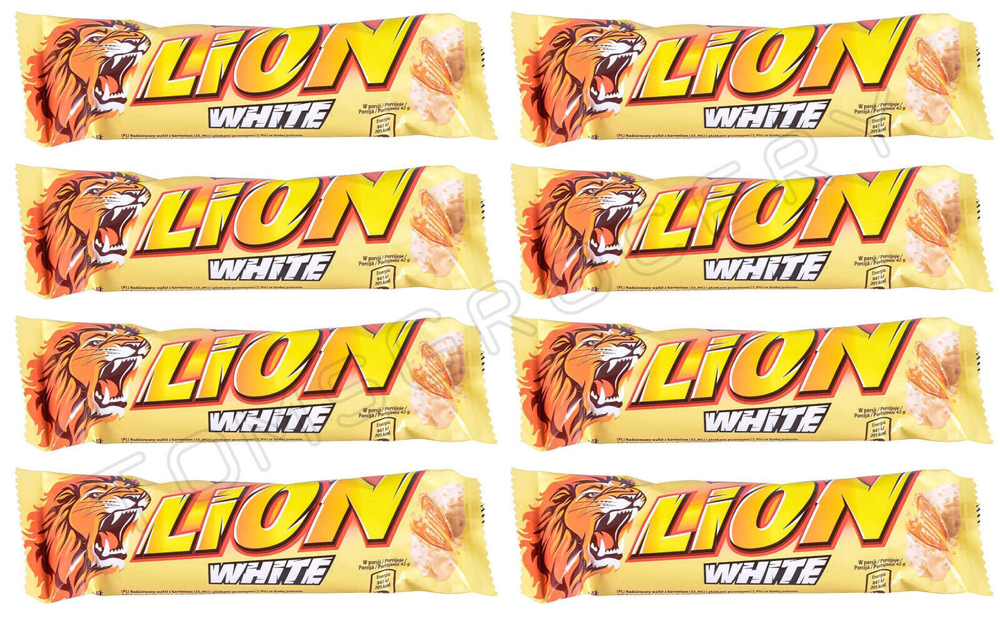 8 x LION WHITE Crisp & Creamy Chocolate Bars Sweets Candy