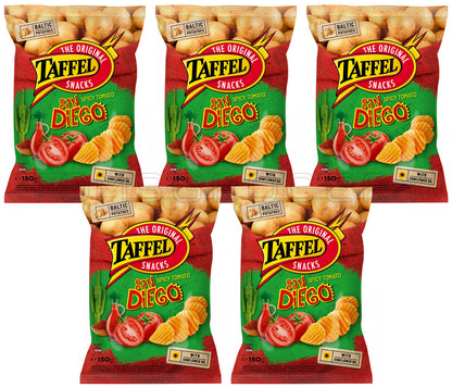 5 TAFFEL San Diego Spicy Tomato Flavor Potato Chips Snacks Crisps 130g 4.6oz