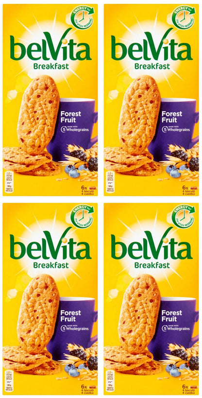 4 x BELVITA FOREST FRUITS Wholegrain Breakfast Biscuits Cookies 300g 10.5oz