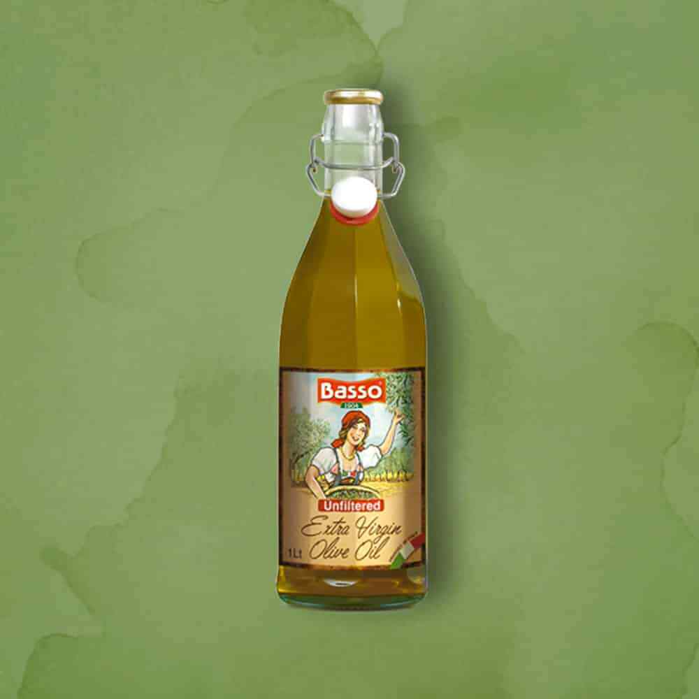 BASSO 100% Italian Unfiltered Extra Virgin Olive Oil Bottle 500ml 16.9 fl oz