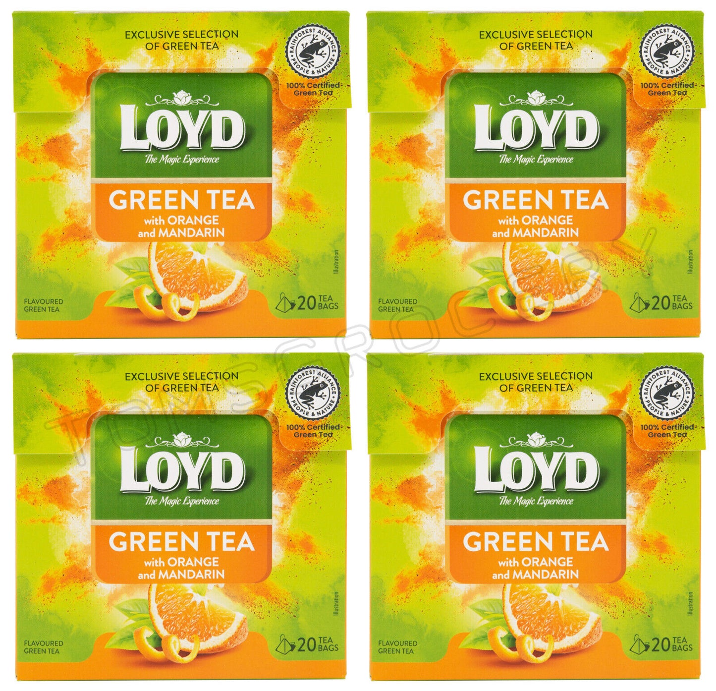 4 x LOYD Orange & Mandarin Flavor Green Tea
