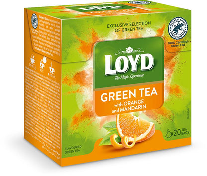 4 x LOYD Orange & Mandarin Flavor Green Tea