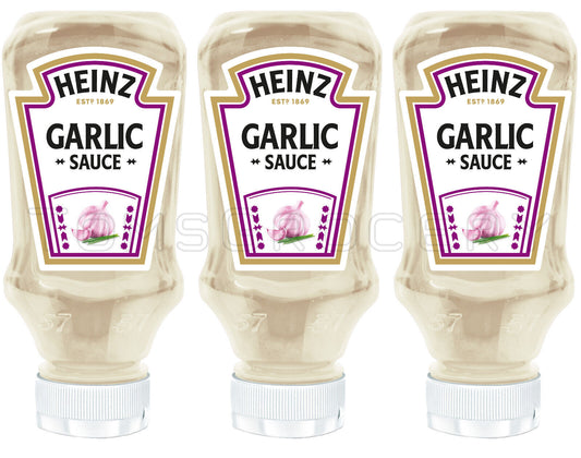 3 x HEINZ Garlic Sauce Squeezy Bottle 420ml 14.2 fl. oz