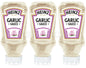 3 x HEINZ Garlic Sauce Squeezy Bottle 420ml 14.2 fl. oz